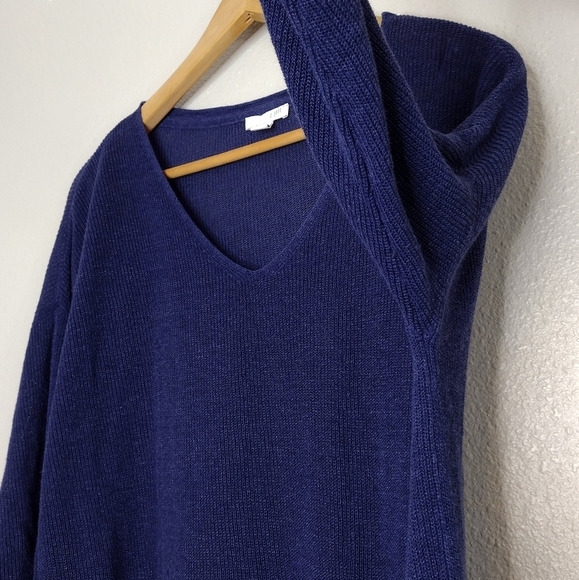 J. Jill Linen Blend Knit Lagenlook Women's V-Neck Sweater - Picture 9 of 13